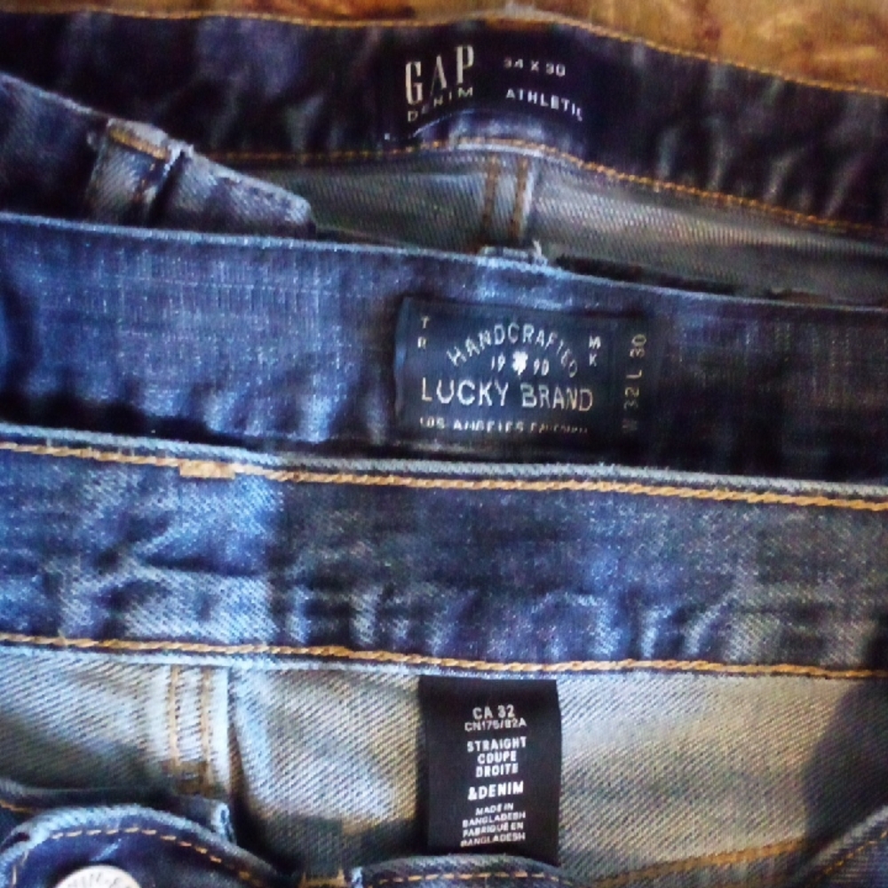 Blue Jeans Bundle 32" Waist 30" L Gap Lucky Brand & Denim Great Condition - Picture 3 of 10